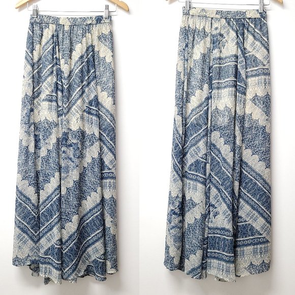 Abercrombie & Fitch Womens Printed Elastic Waist Pull On Maxi Skirt Size S - Picture 1 of 6